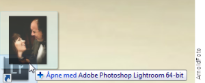 Dra bilder over Lightroomikonet, for å importere bildene til Lightroom