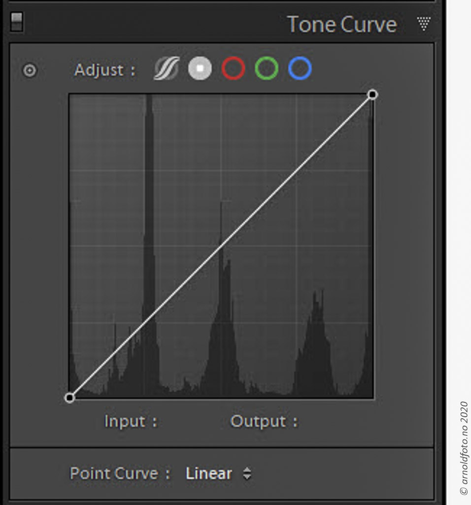 Tone Curve har fått nye ikoner og nye valgmuligheter