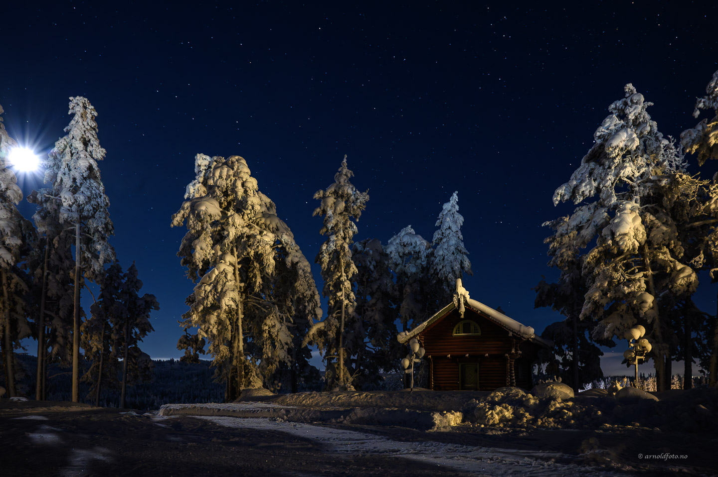 Nattbilde fra Totenåsen i Lensbygda